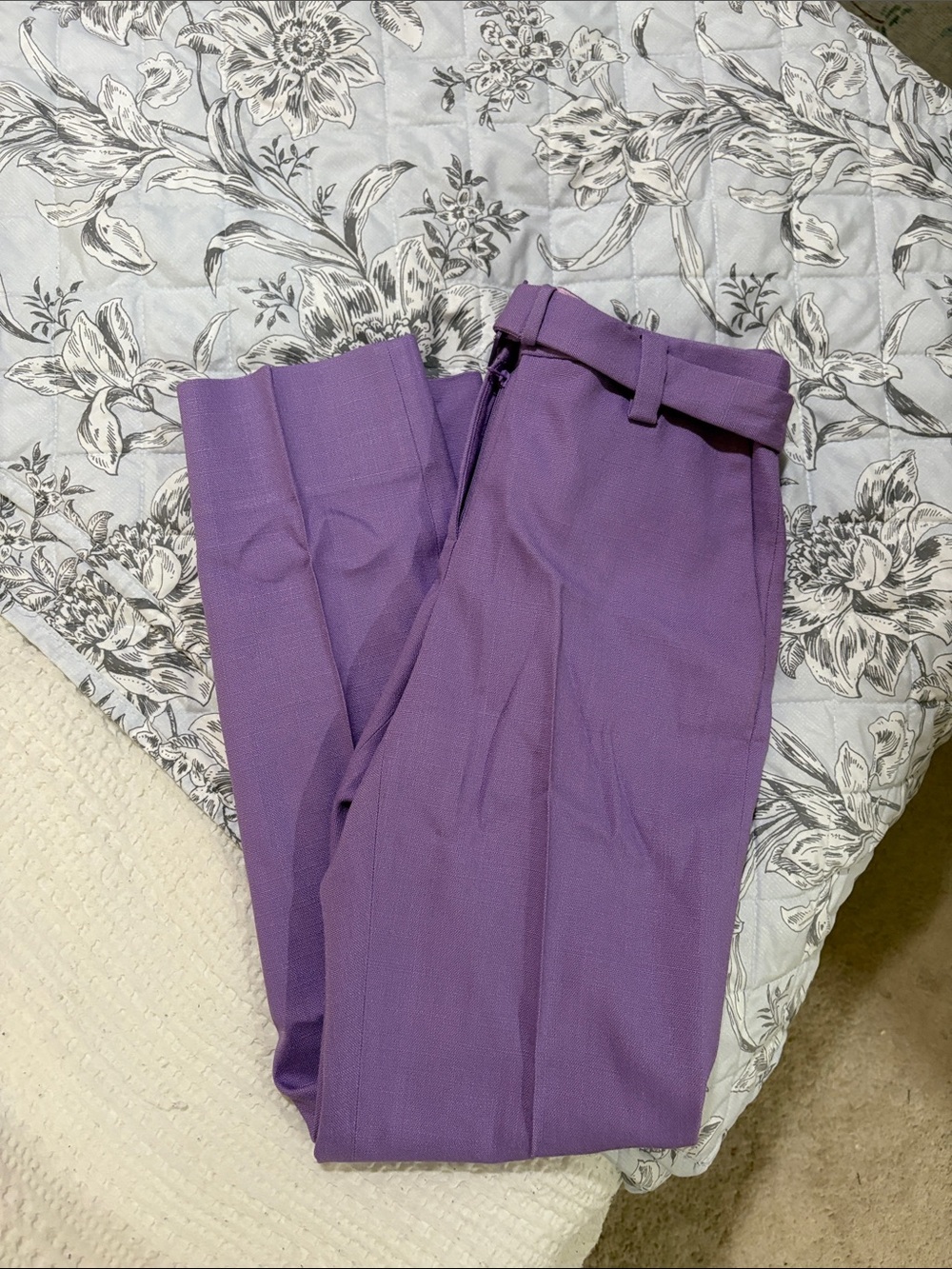 Tailored High-Waist Purple Trousers